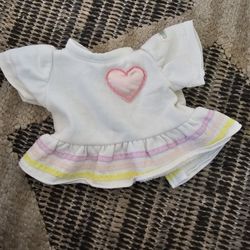 1980s Vintage Cabbage Patch Kid Heart Dress White, Pink COLECO CPK Doll Outfit  