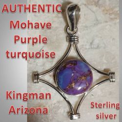 Authentic Mojave Purple Turquoise Sterling Silver Pendant