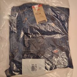 Men's Levi's 505 Dark Stonewash Regular Fit Straight Leg Jeans Size 33X32