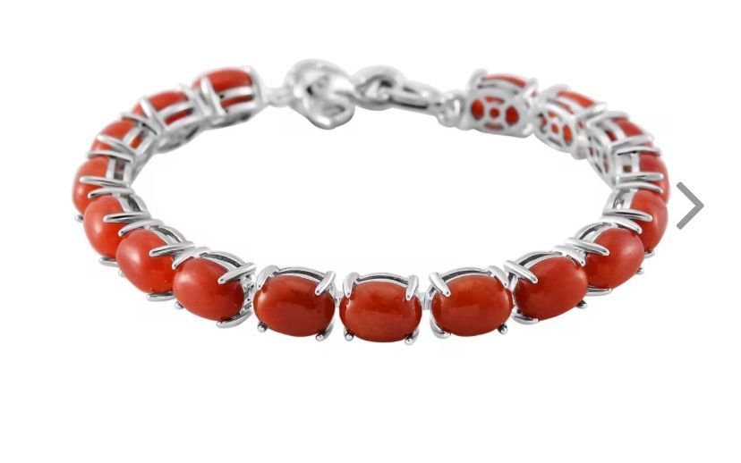 Genuine Red Jade Tennis Bracelet - 7.25” - new!