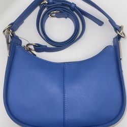 On 34th Dyanne Solid Saddle Bag, Created for Macy's In Cobalt Blue