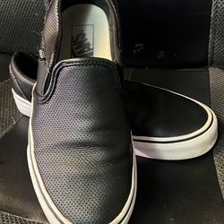 Vans Leather perforated, slip on’s women’s size 8