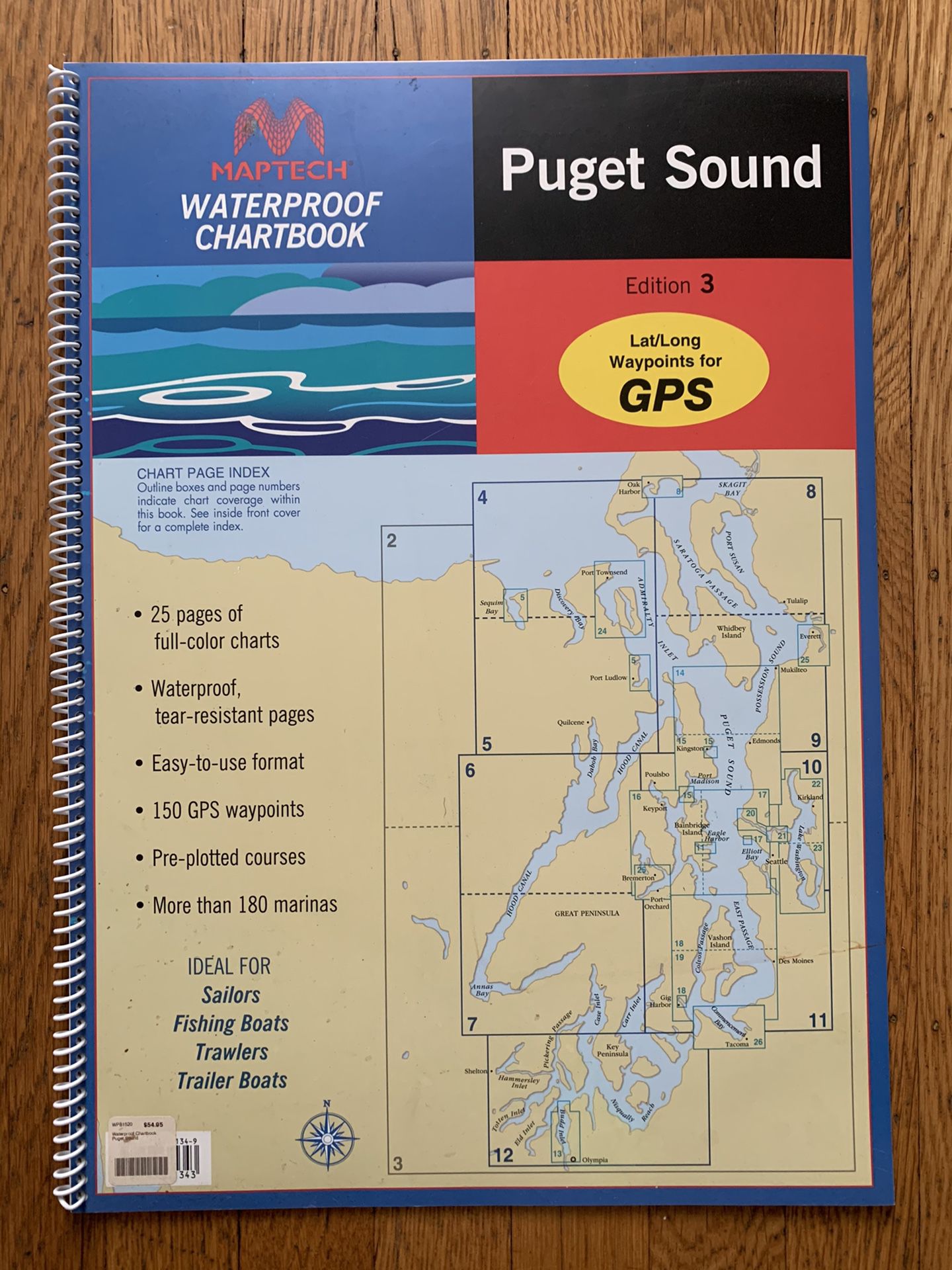 Puget Sound Waterproof Nautical Sailing Charts