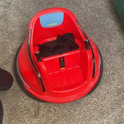 Kidzone 12V 2-Speeds Electric Ride On Bumper Car for Kids & Toddlers 1.5 - 5 Years Old, DIY Sticker Baby Bumping Toy G