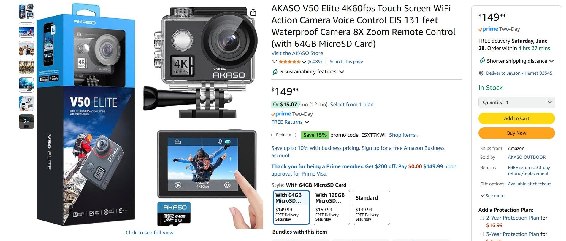 AKASO V50 ELITE 4K60FPS