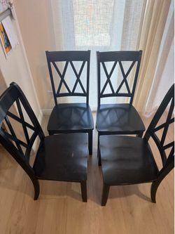 4 chairs and bench