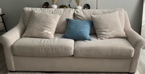 Modern Cream/Beige Sofa & Loveseat Set – Excellent Condition – $1,200