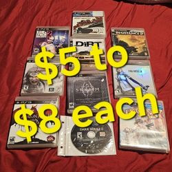 Playstation 3 Ps3 Games $5 To $8 Each