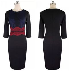 Allison Vintage Style Crochet Lace Bodycon Dress