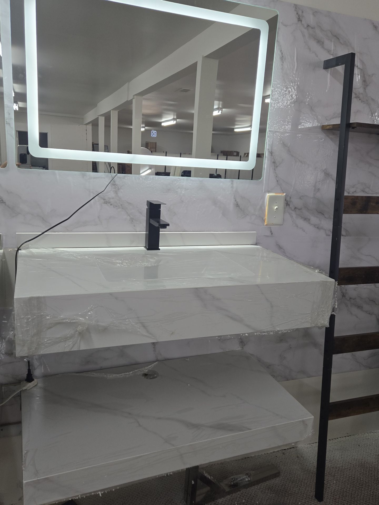 36" Floating Bathroom Vanity Set Undermount Intergrated Sink White/Gray/Black