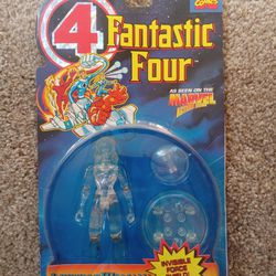 1995 Toybiz  Marvel Fantastic Four Invisible Woman 5" Action Figure Clear