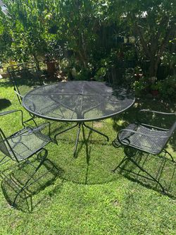 Iron patio table set