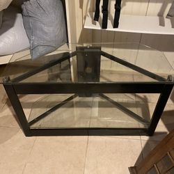 Black Metal Table With Glass top 