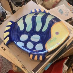 Big  Porcelain Fish Plate  15 Inches
