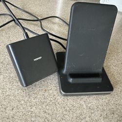3-In-1 Wireless Charging Stand with Wall Adapter and 6' Cable