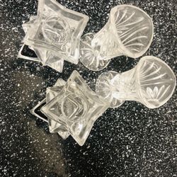 5 Different Sets Of Chrystal Candlestick And Vase 