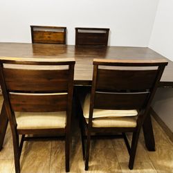 Dining Table With 4 Chairs Color Brown