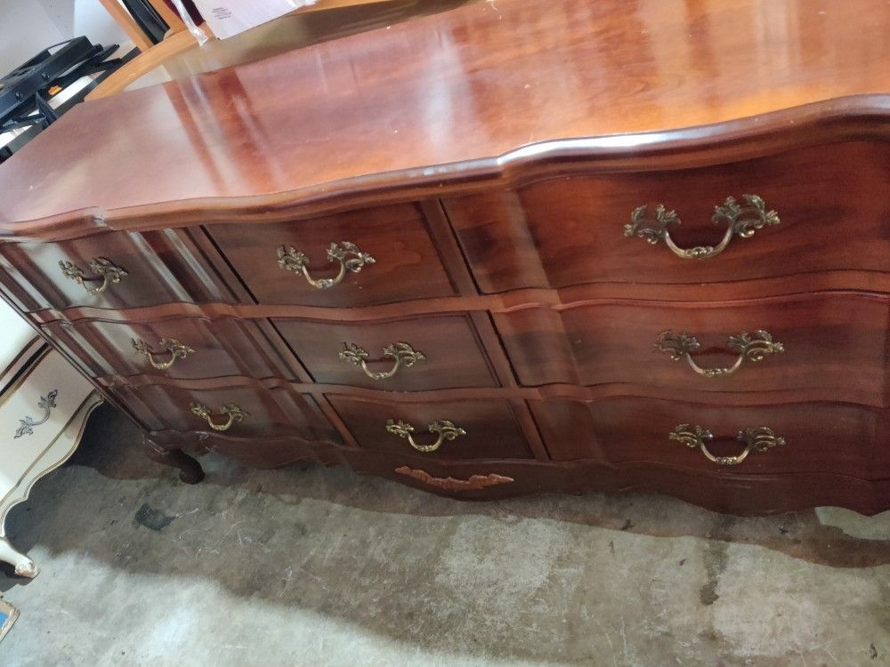 Dresser With Mirror and Night Stand