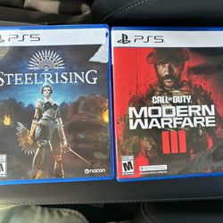 Call of duty modern warfare 3 and steelrising PS5 in excellent condition