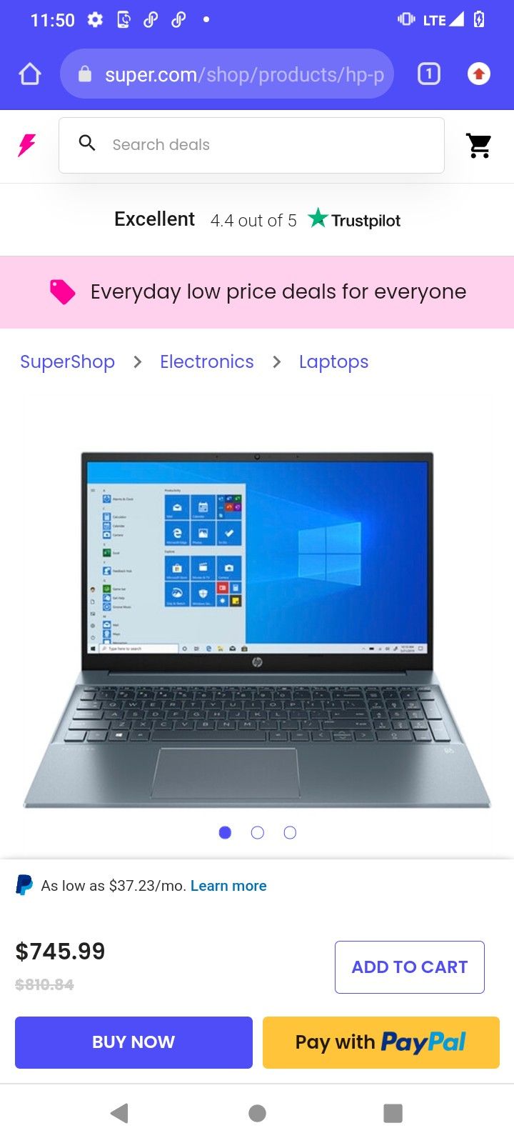 HP Pavilion Touch Screen Laptop