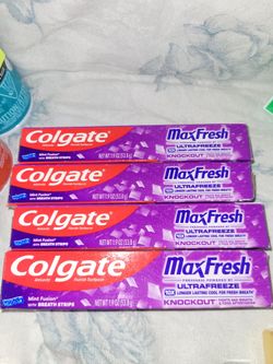 Colgate toothpaste, max fresh... pasta de los dientes colgate