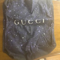 Navy Gucci Canvas Tote Bag