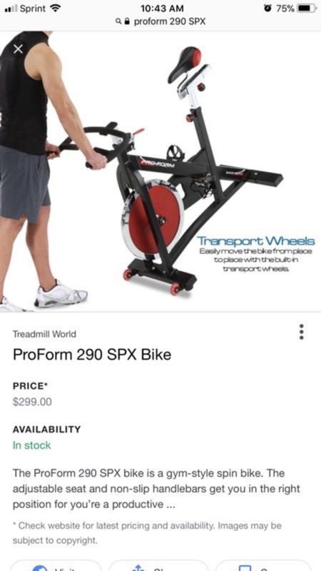 Exercise bike ProForm 290 SPX for Sale in Glendale AZ OfferUp