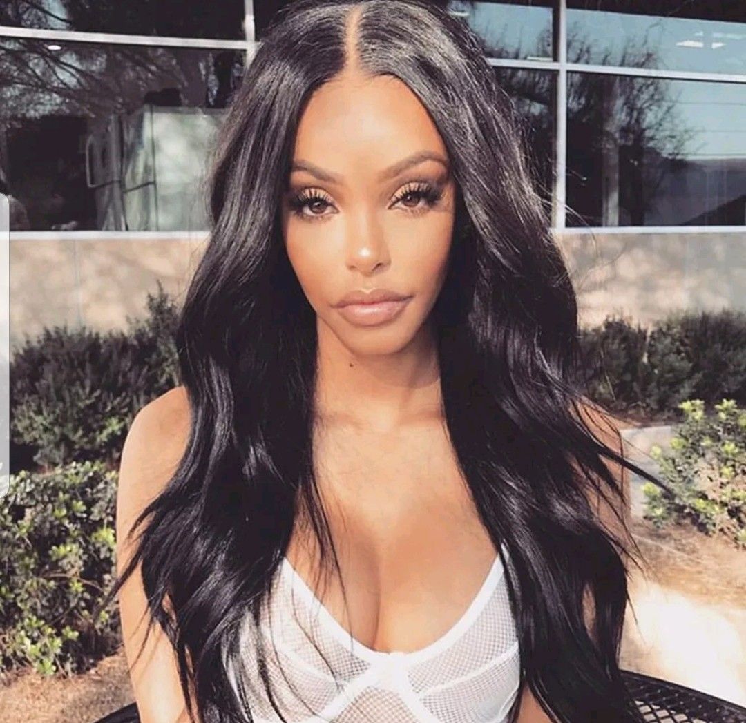 naural black synthetic humn hair fiber heat resistant lace front wig $73.00
