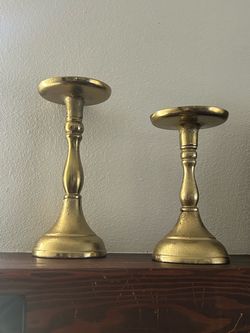 2 metal candle bases