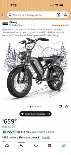 Electric Bike/Brand New Helmet/Bike Mirrors
