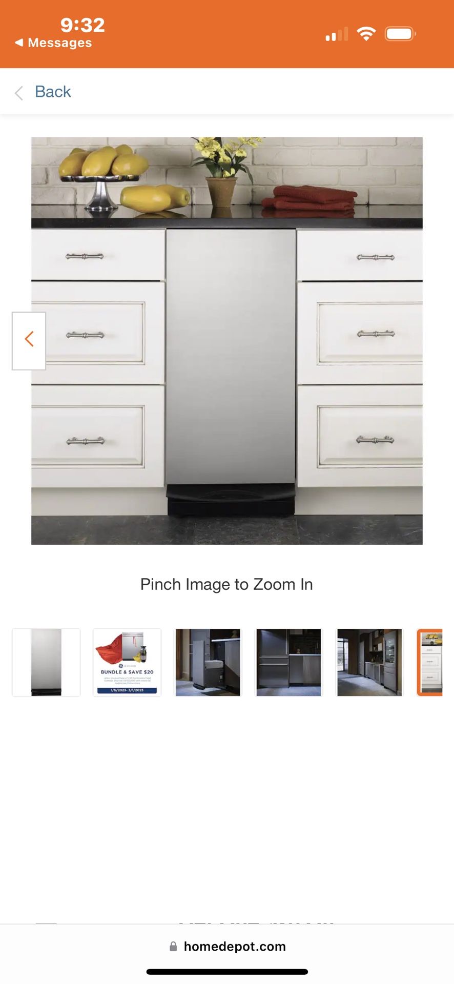 GE 15 in. BuiltIn Trash Compactor in Stainless Steel for Sale in Los