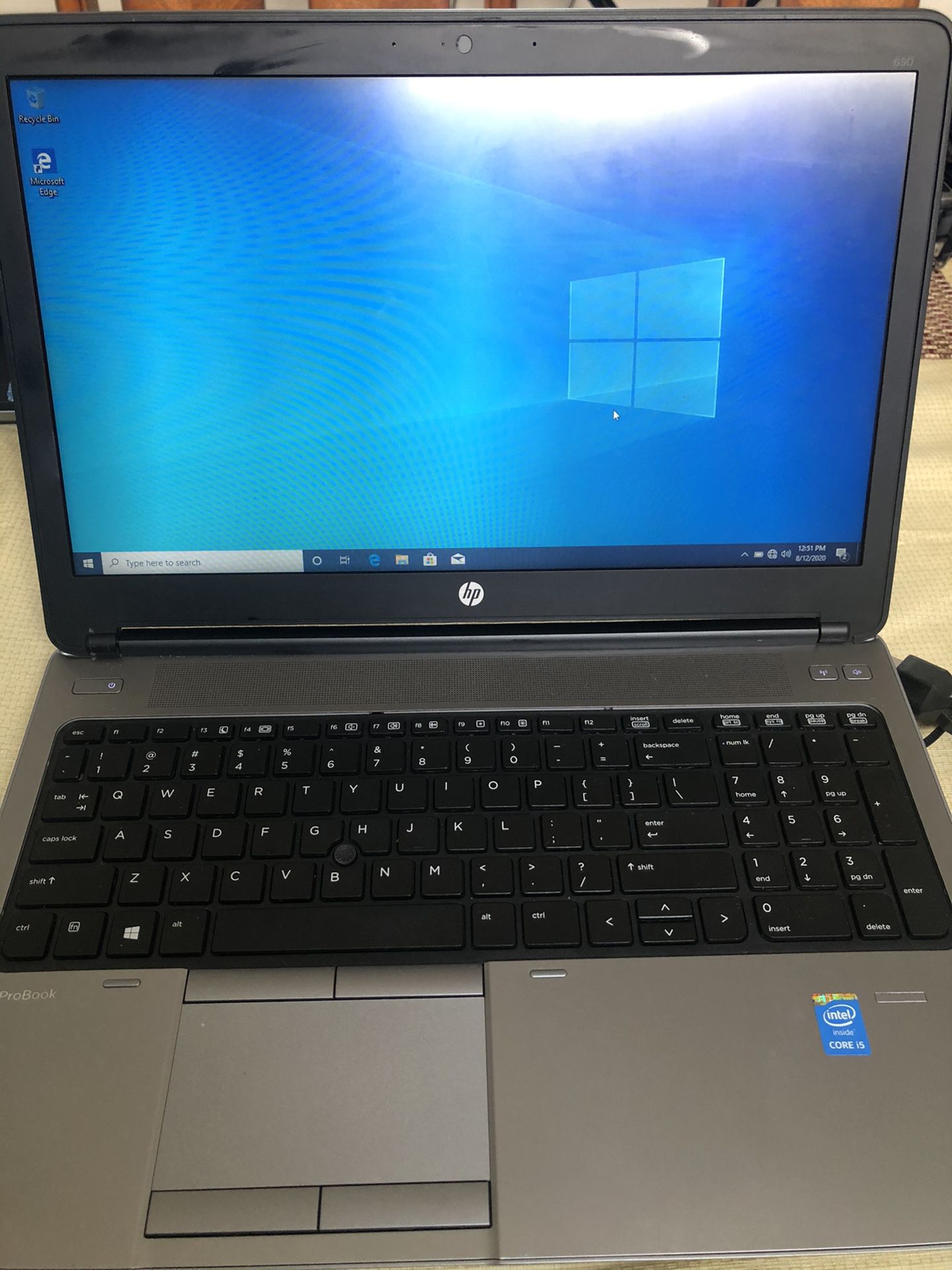 HP Probook 650G1/ 15.6” Laptop/ Intel core i5/ 4th Gen@2.50 Ghz/ 6GB DDR RAM/ 500GB HDD/ Windows10