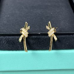 Tiffany & Co. Knot Wrap Diamond Stud Earrings