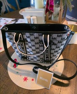 Michael Kors Black And White Mini Tote