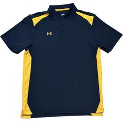 Under Armour Men’s Loose Coupe Heat Gear Black & Yellow Polo Shirt Size M