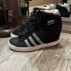 Adidas Basket Profi Hi Women's Size 10 Black Hidden Wedge Heel Shoes