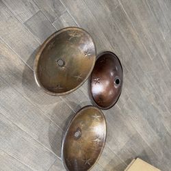 Oval copper bathroom sinks