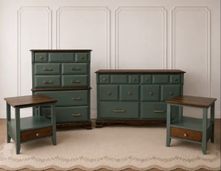 Harmony House chest of drawers, los boy dresser and two nightstands.  Four-piece bedroom set