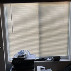 Mini Blinds.    4 Windows.  61” Wide By 60” L.    One Kitchen Window.  29”W X 38” L