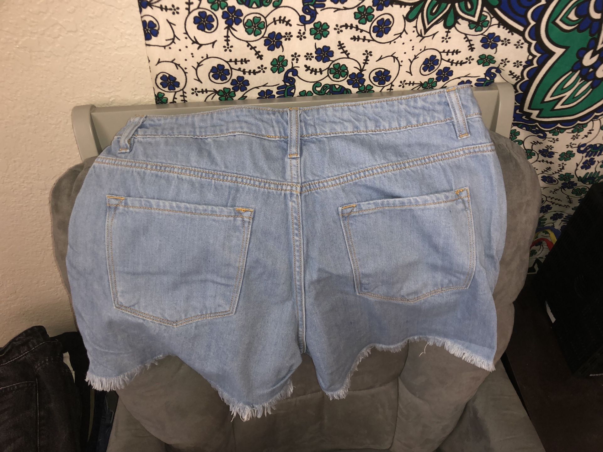 Reverse Denim Shorts