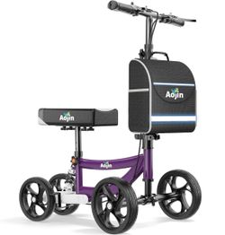 Aojin Steerable Knee Scooter with Basket & Shock Absorber - New!