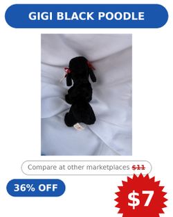 Ty Beanie Baby GiGi Black Poodle Plush — New with Tag