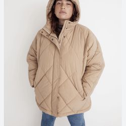 New Madewell Holland Quilted Puffer Parka Jacket