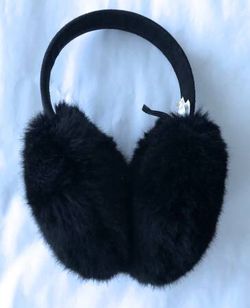 new J Crew Toscana shearling earmuffs black