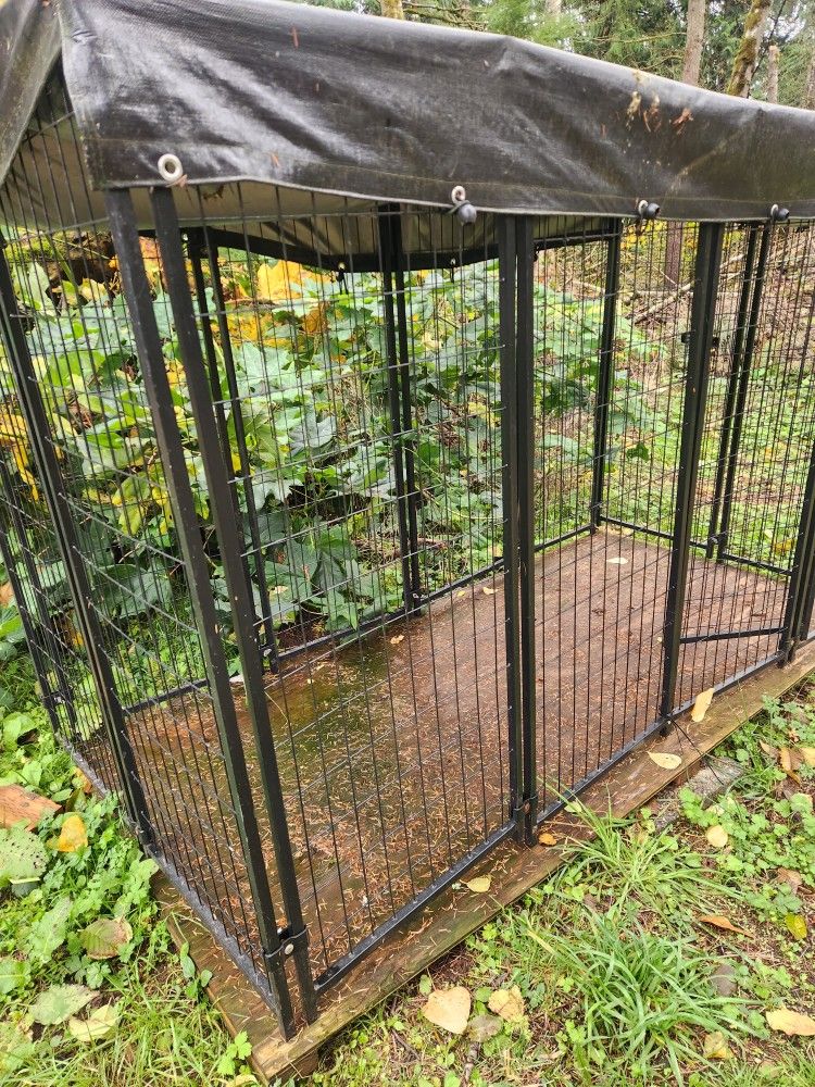 Outdoor Heavy Duty Metal Kennel / Animal Enclosure – 8 ft × 4 ft