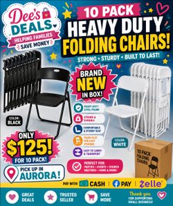 10 pack folding chairs $125 BRAND NEW IN BOX