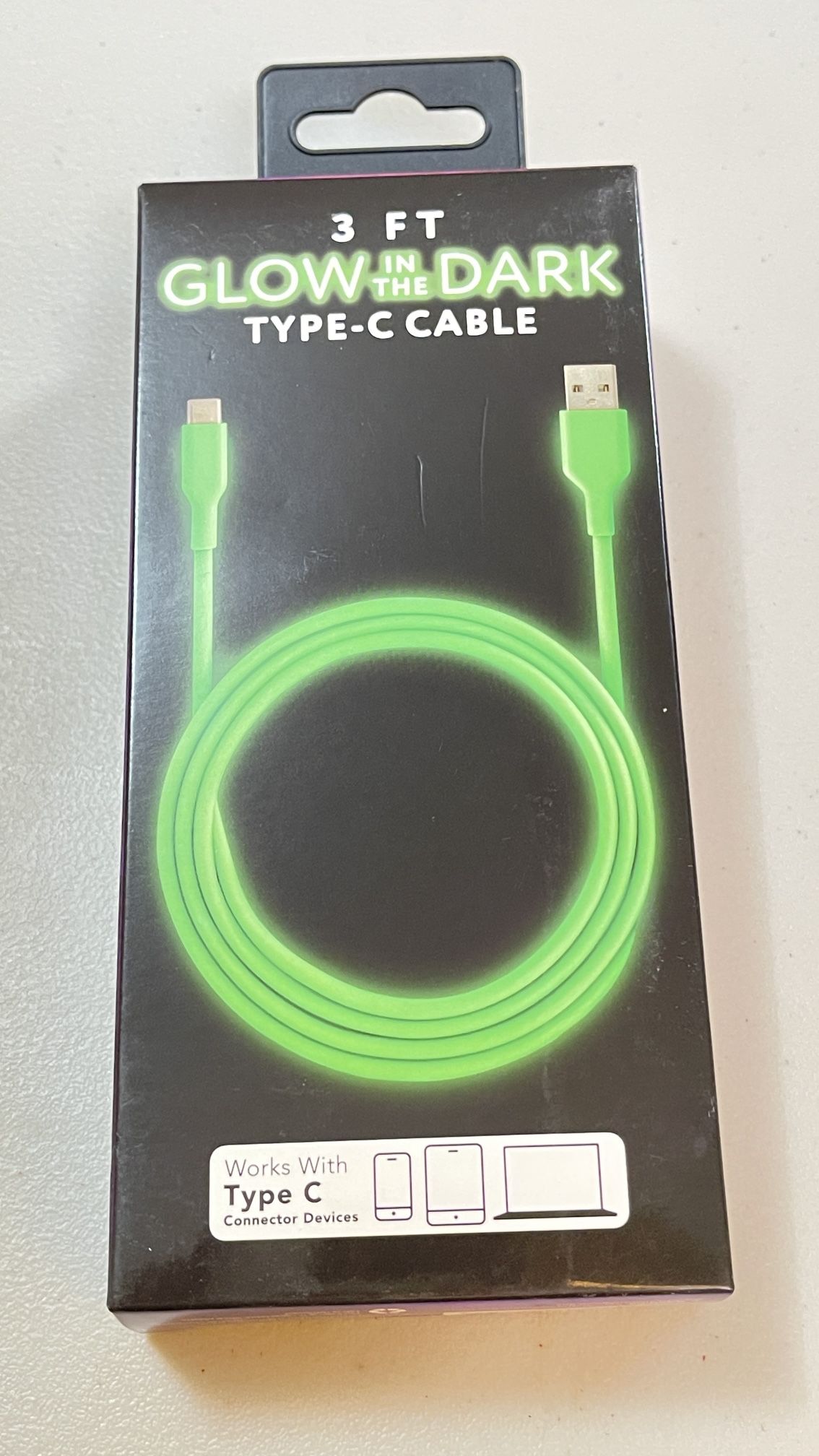 Glow in the dark USB to C