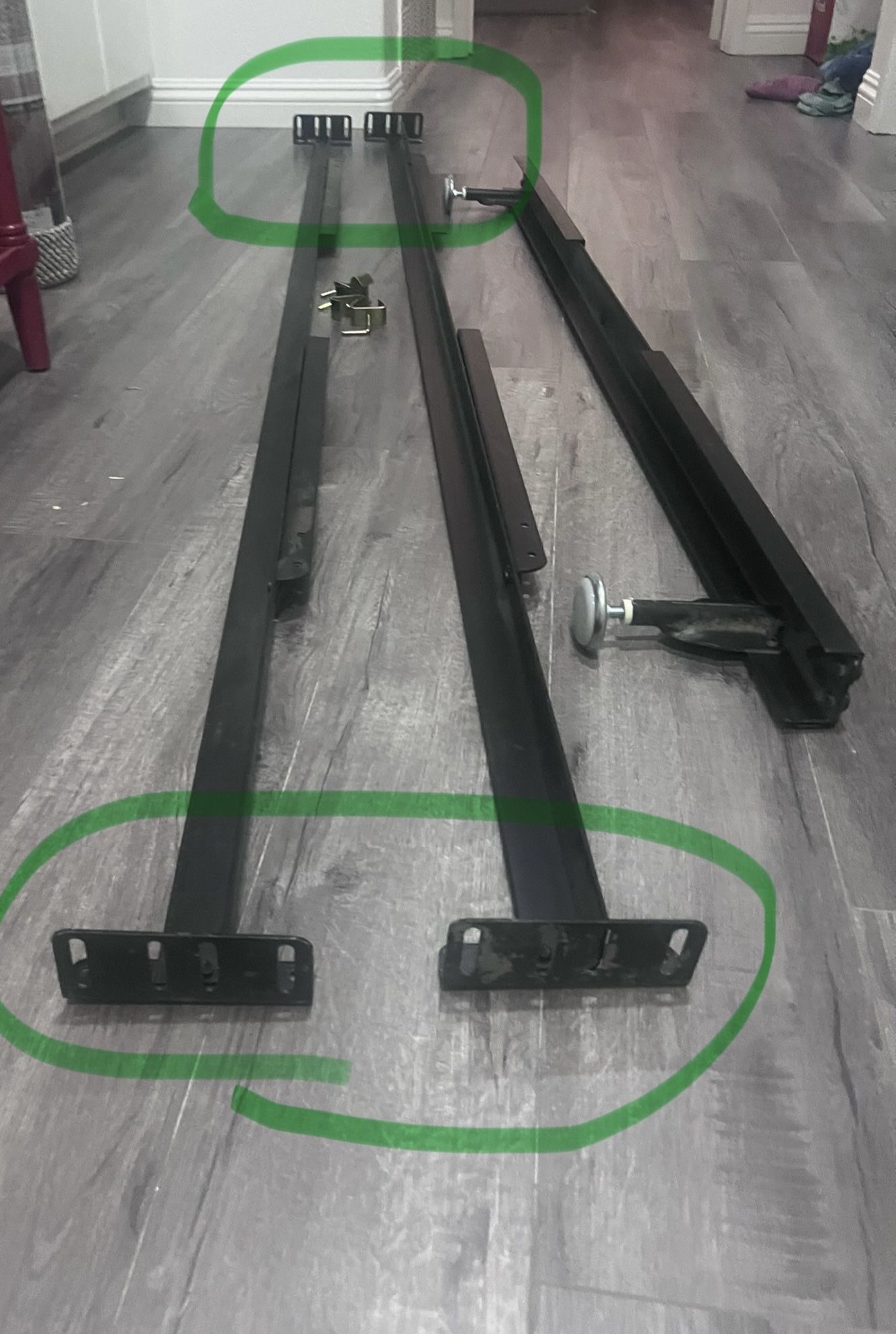 KING Bed Rails/ Frame For Headboard AND footboard.