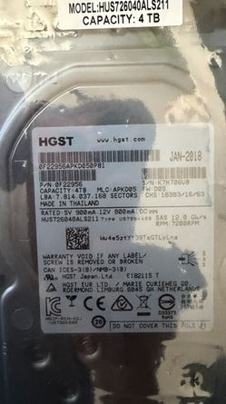 HGST Ultrastar 4TB SAS 12Gb/s Enterprise Hard Drive - Tested/Healthy