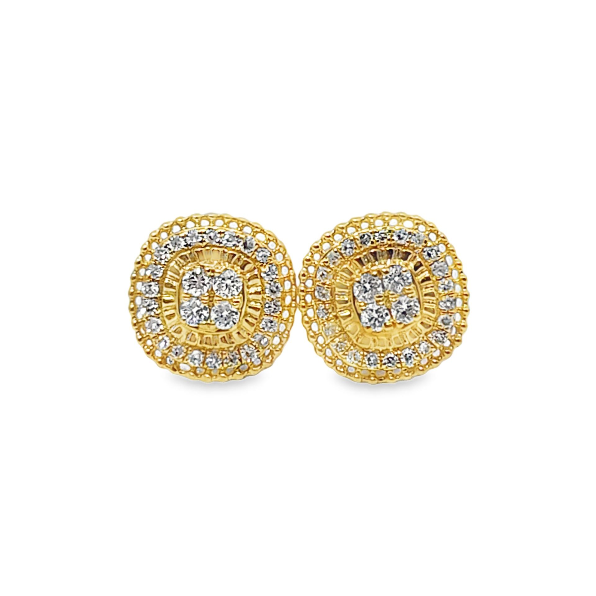 10k Yellow Gold Diamond Earrings with Round Brilliant Diamonds 0.16 ctw